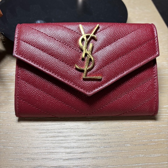 YSL CASSANDRE WALLET, RED - Picture 1 of 7